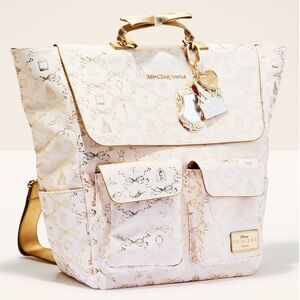 NWT B&BW Disney Princess Backpack with Gold Bow Top & Charms